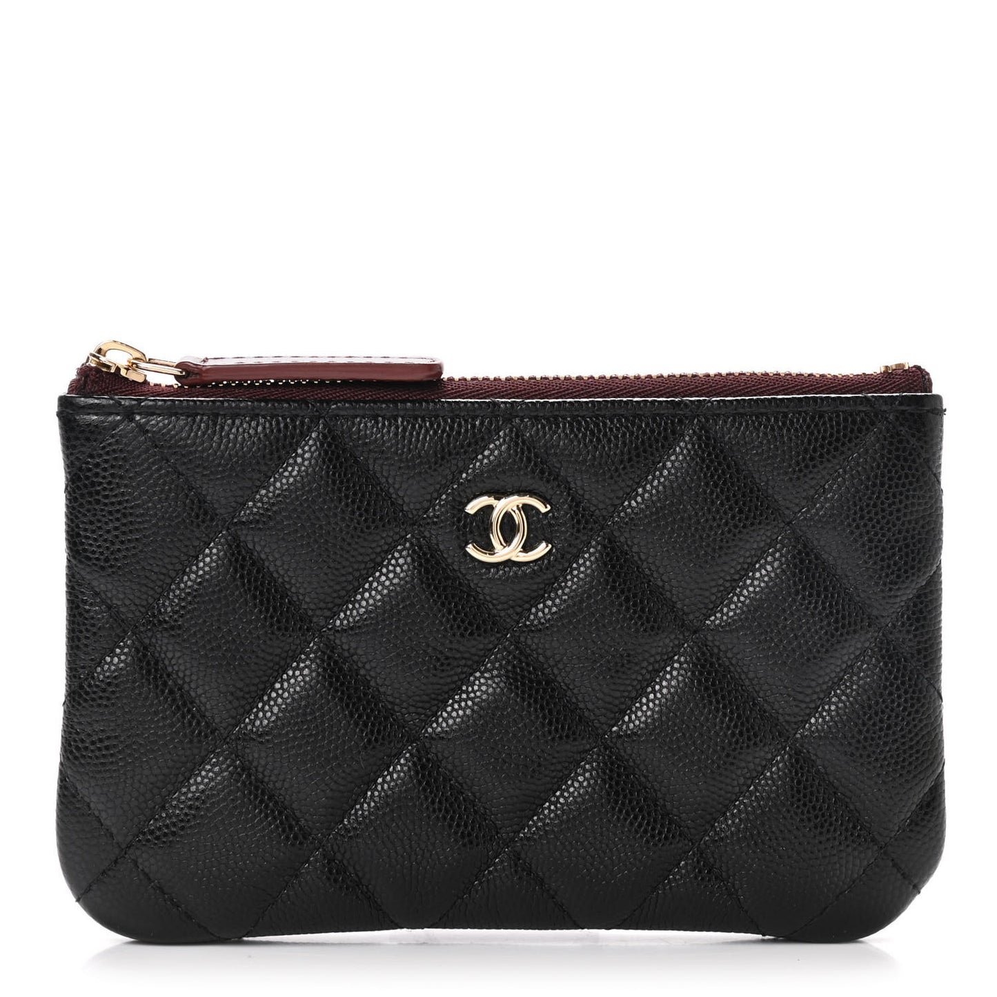Caviar Quilted Small Cosmetic Case Black