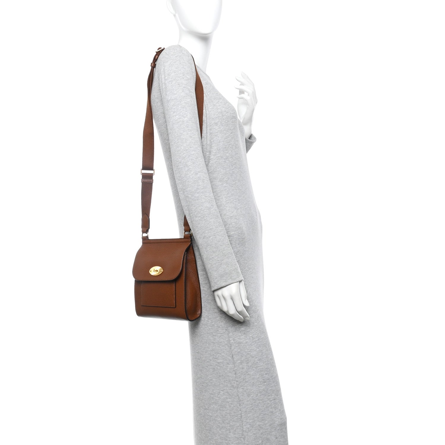 Mulberry Grain Calfskin Small New Antony Messenger Crossbody Oak 2 of 12