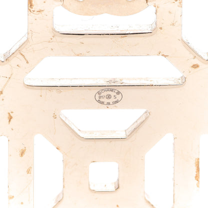 Chanel Crystal Strass CC Cross Brooch Pink Gold 4 of 5