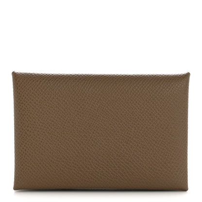 Hermes Epsom Calvi Card Case Etoupe 1 of 8