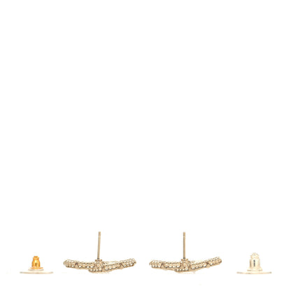 Chanel Crystal Baguette Pearl CC Earrings Gold Pearly White 3 of 4