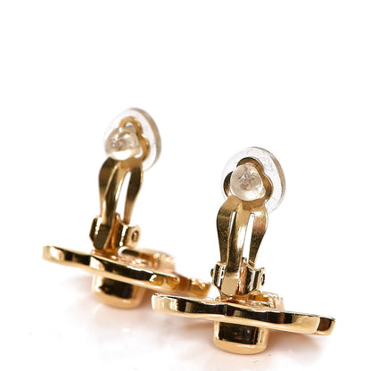 Chanel Metal CC Turnlock Clip On Earrings Gold 4 of 4