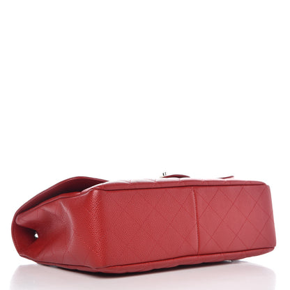 Chanel Caviar Quilted Jumbo Single Flap Red 4 of 11