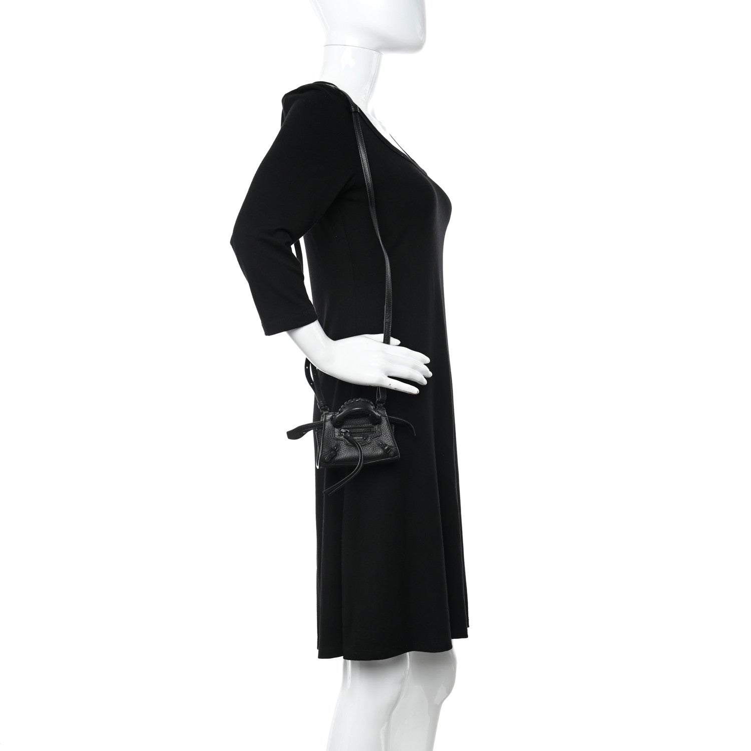 Balenciaga Grained Calfskin Neo Classic Black Hardware Super Nano City Crossbody Black 3 of 10