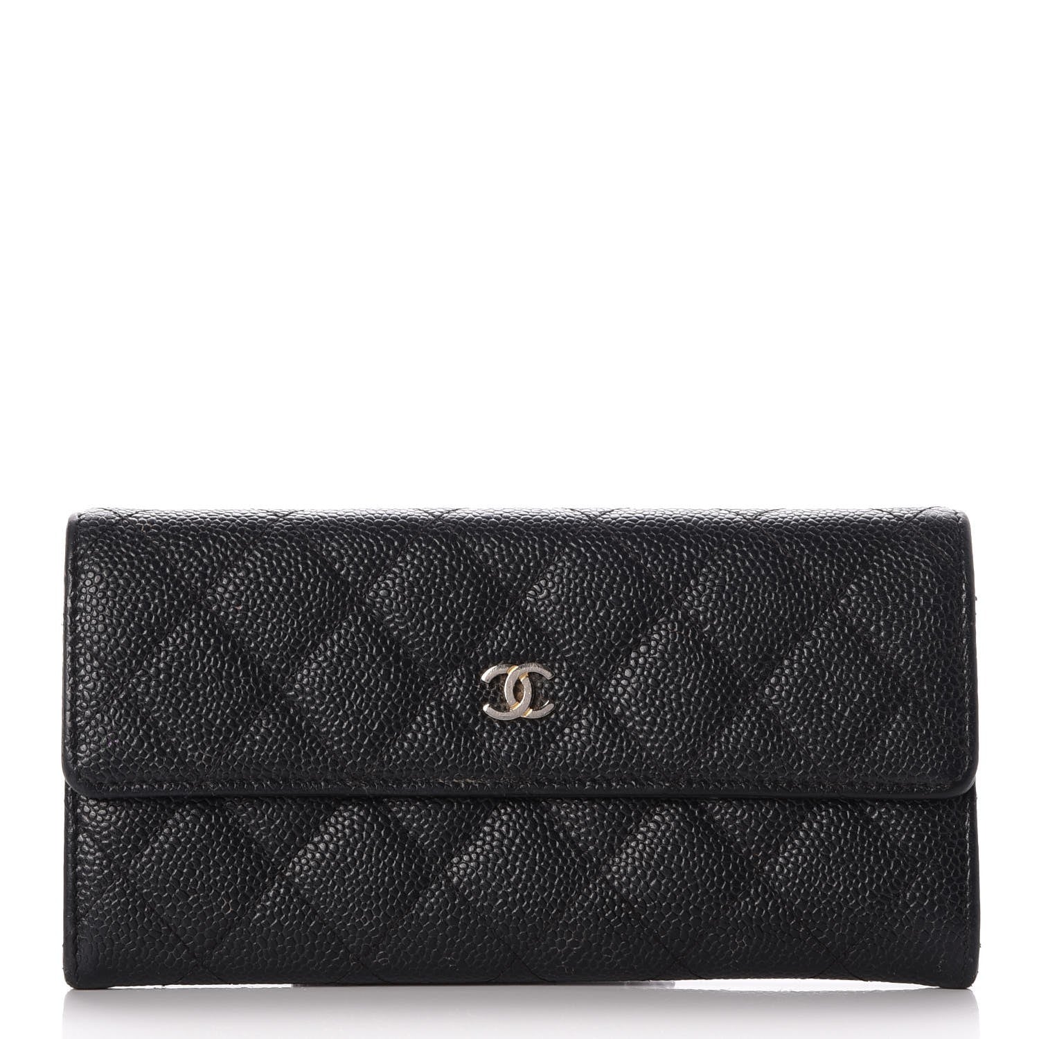 Chanel Caviar Quilted Large Gusset Flap Wallet Black 1 of 16