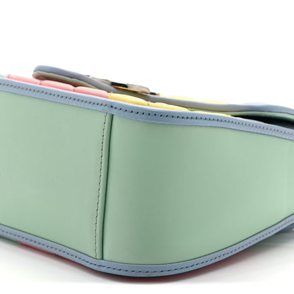 Gucci Calfskin Matelasse Diagonal Mini GG Marmont Top Handle Shoulder Bag Multicolor Pastel 11 of 11