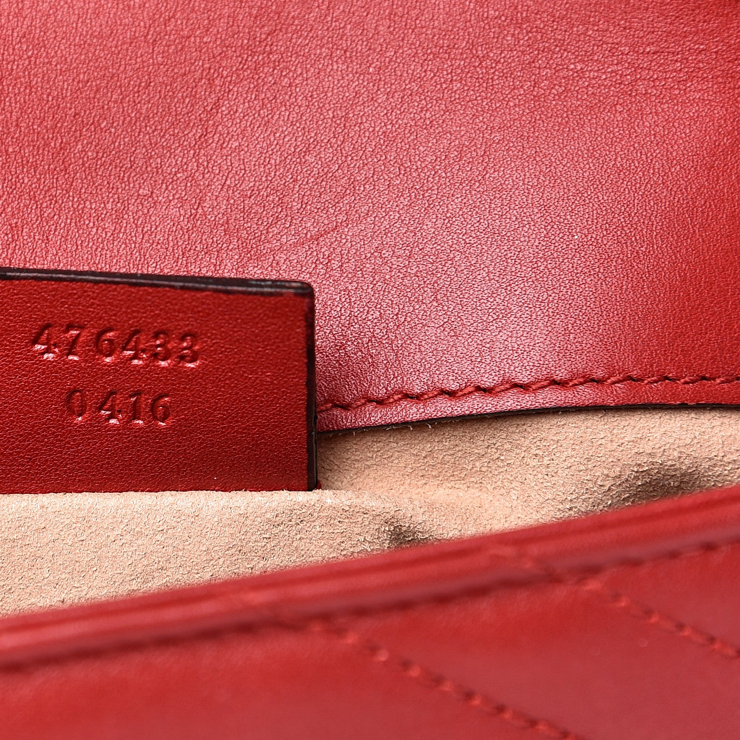 Gucci Calfskin Matelasse Super Mini GG Marmont Shoulder Bag Hibiscus Red 6 of 11