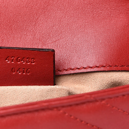 Gucci Calfskin Matelasse Super Mini GG Marmont Shoulder Bag Hibiscus Red 6 of 11