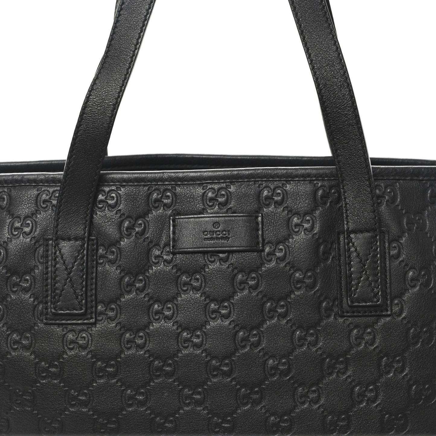 Guccissima Medium Zippered Shopping Tote Black