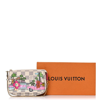 Louis Vuitton Damier Azur 2021 Christmas Animation Hollywood Mini Pochette Accessories Fuchsia 11 of 11