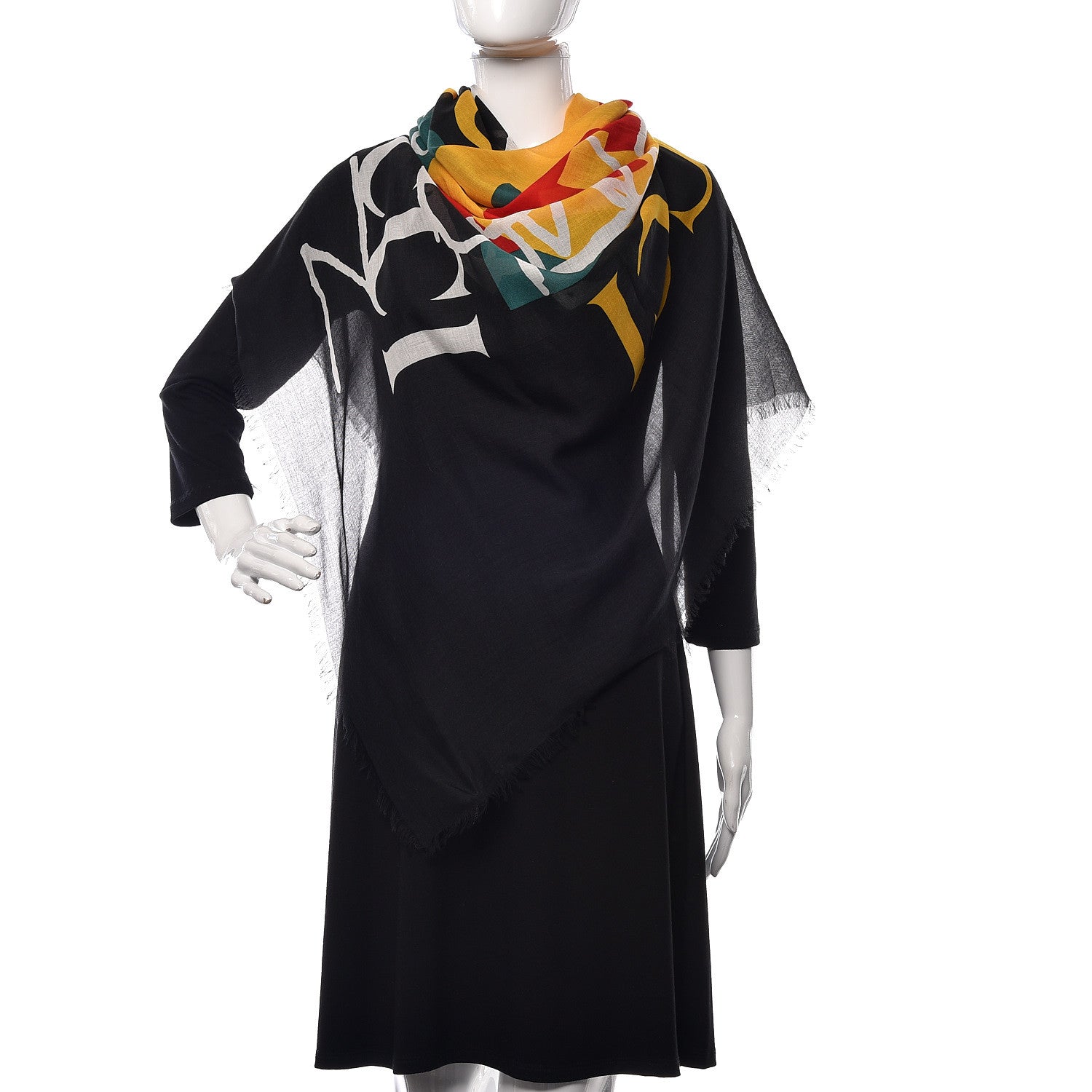 Gucci Modal Silk Coco Capitan Logo Square Scarf Black 2 of 4
