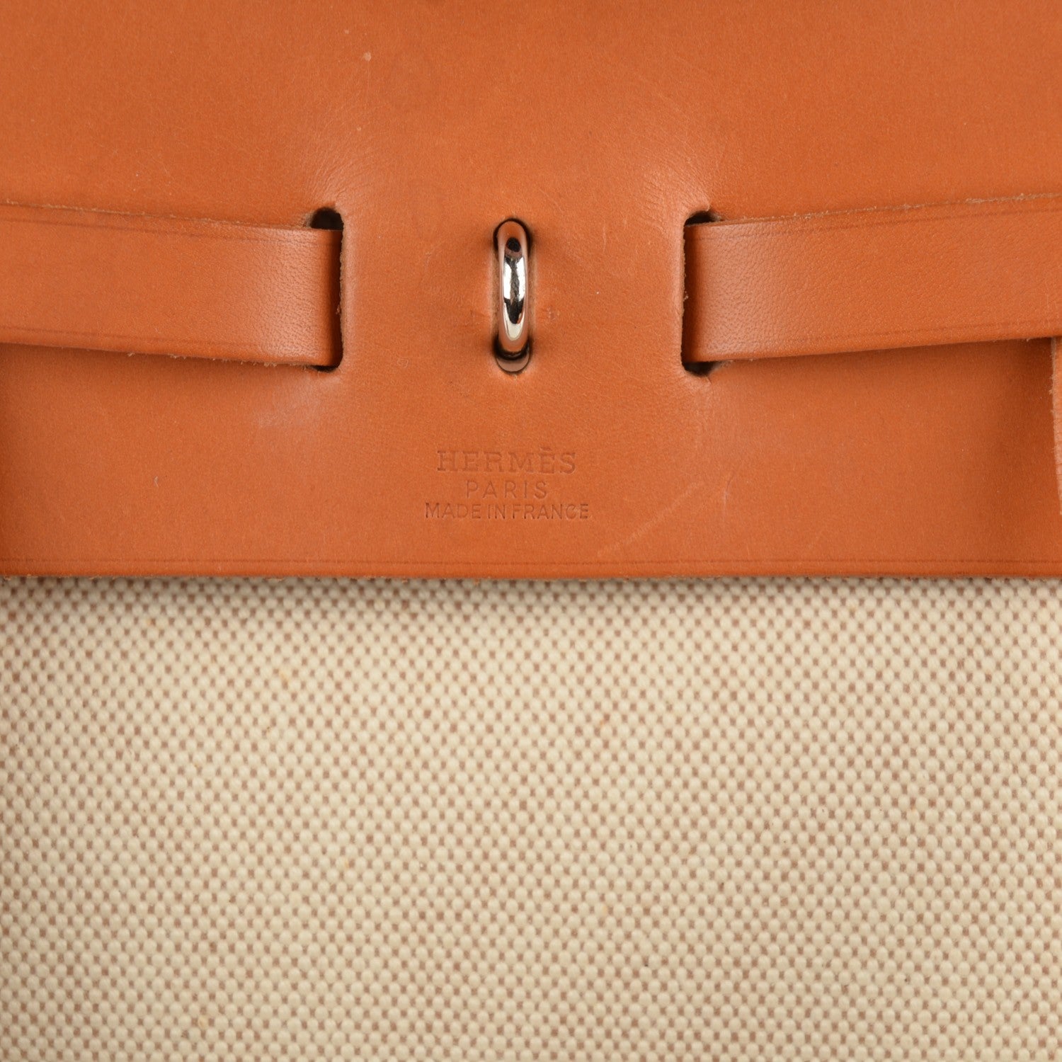 Hermes Toile Vache Calfskin Herbag 30 PM Backpack Natural 12 of 14
