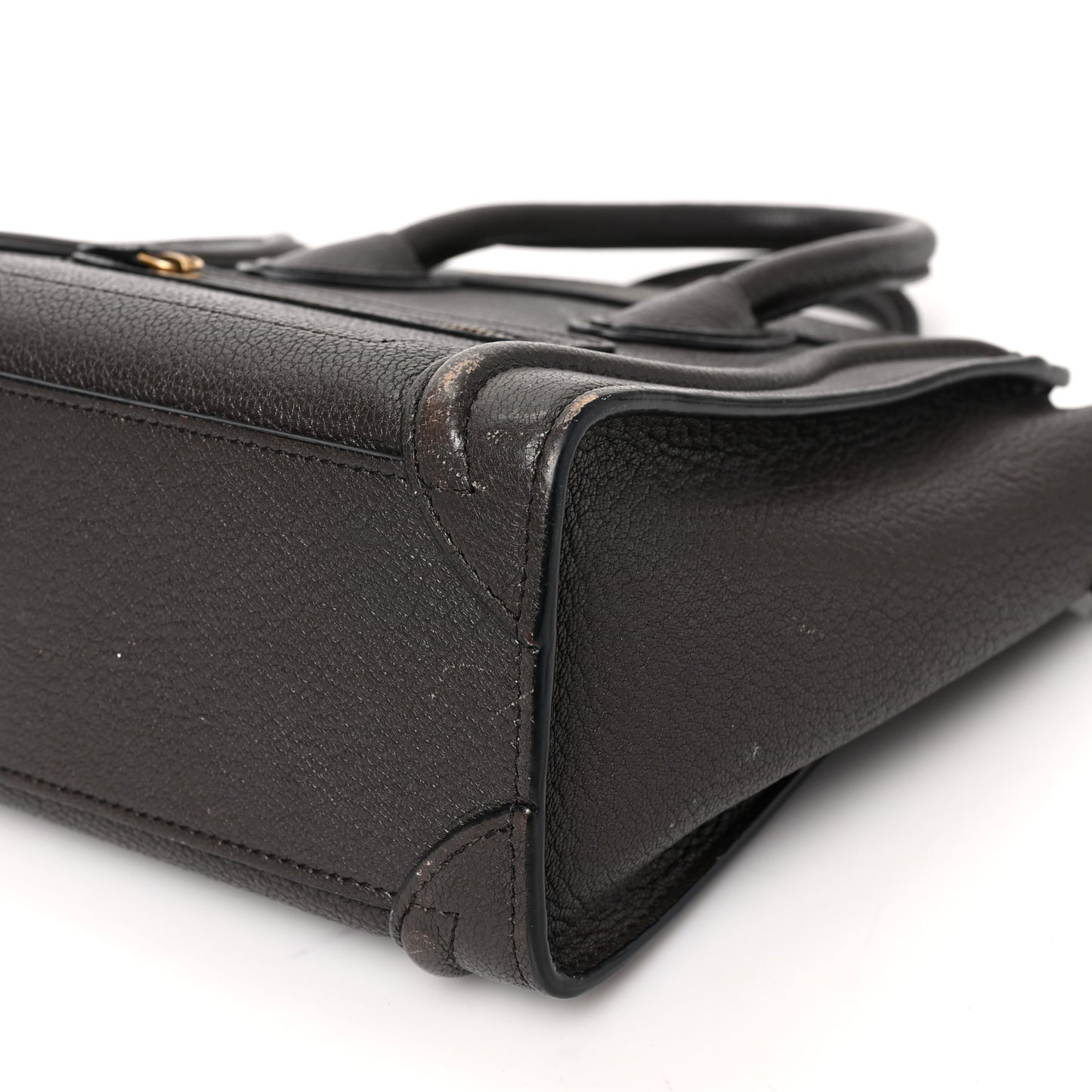 Drummed Calfskin Nano Luggage Black