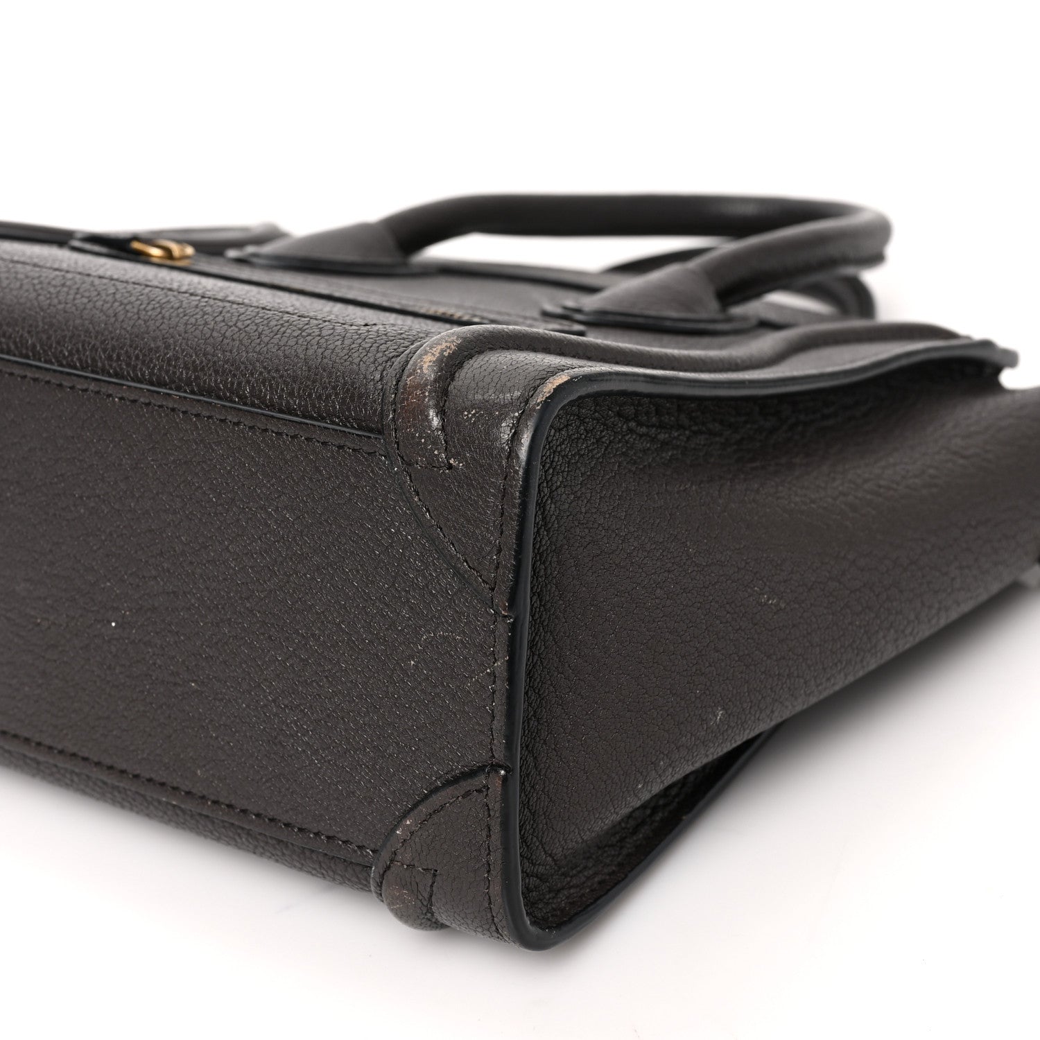 Celine Drummed Calfskin Nano Luggage Black 6 of 11