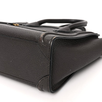 Celine Drummed Calfskin Nano Luggage Black 6 of 11