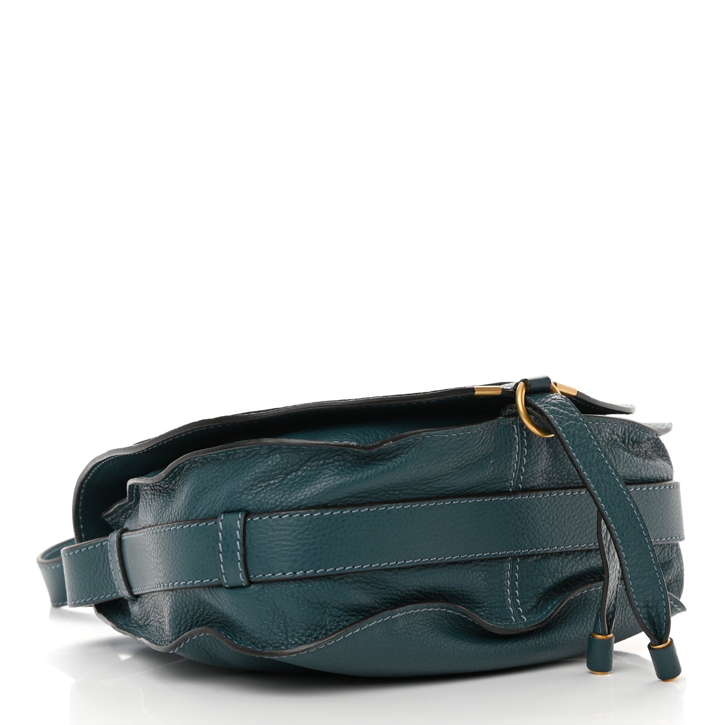 Grained Calfskin Medium Marcie Saddle Bag Navy Ink