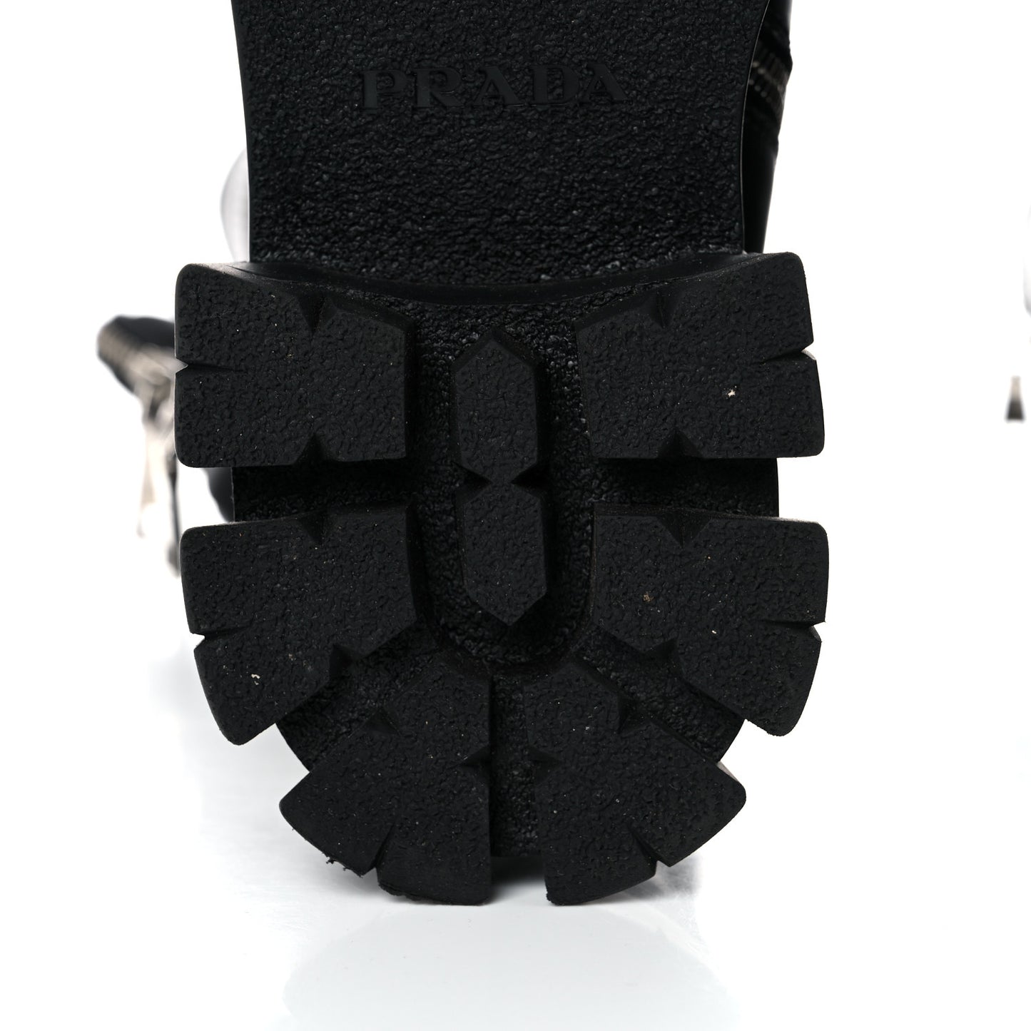 Vitello Lux Nylon Metal Triangle Logo Monolith Pouch Pocket 55mm Tall Combat Boots 39.5 Black