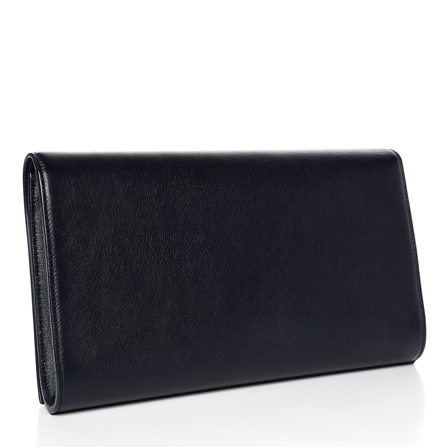 Saint Laurent Calfskin Large Belle De Jour Clutch Deep Marine 3 of 10