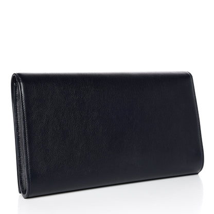 Saint Laurent Calfskin Large Belle De Jour Clutch Deep Marine 3 of 10