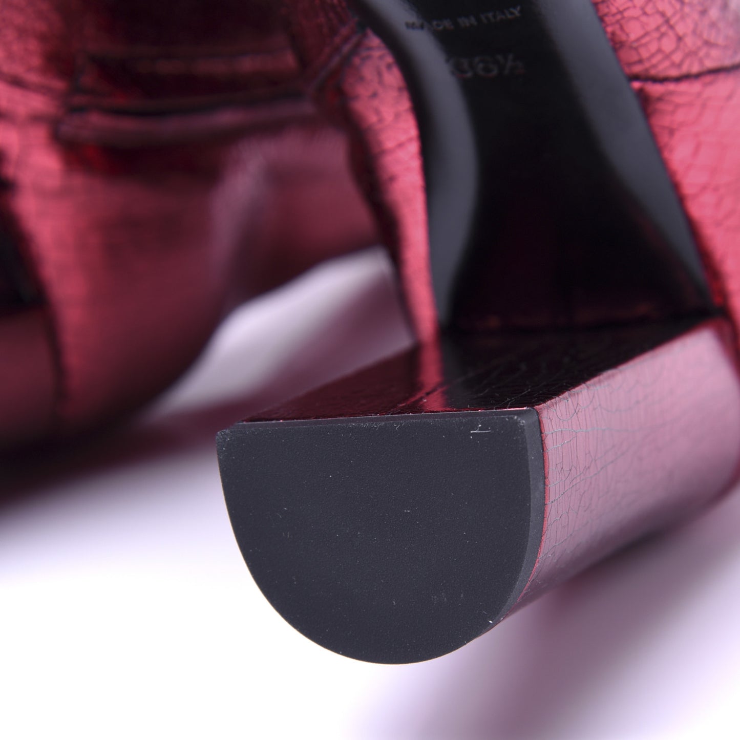 Metallic Crackled Lou 95 Zip Bootie 36.5 Elect