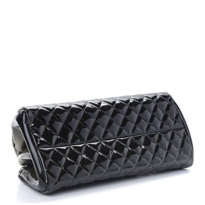 Chanel Metallic Patent Quilted Medium Just Mademoiselle Bowling Bag Green Degrade 4 of 9