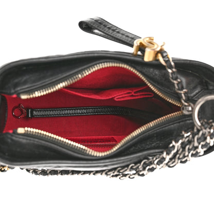 Chanel Aged Calfskin Quilted Small Gabrielle Hobo Black 5 of 11