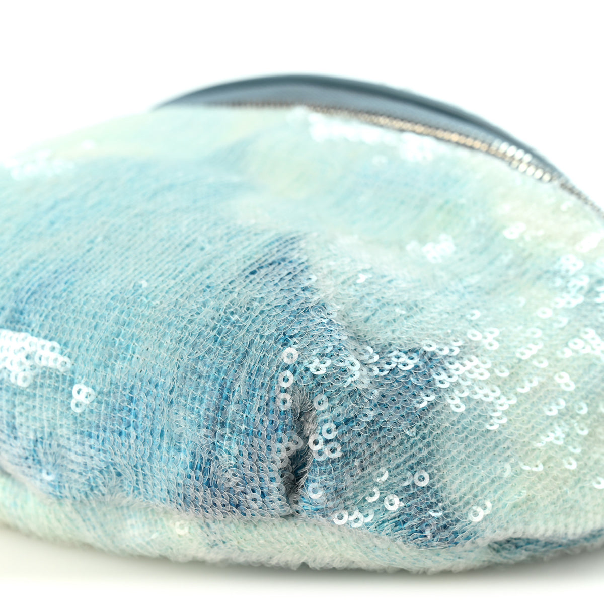 Chanel Sequin Waterfall Waist Bag Fanny Pack Light Blue 9 of 10