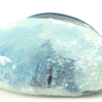 Chanel Sequin Waterfall Waist Bag Fanny Pack Light Blue 9 of 10