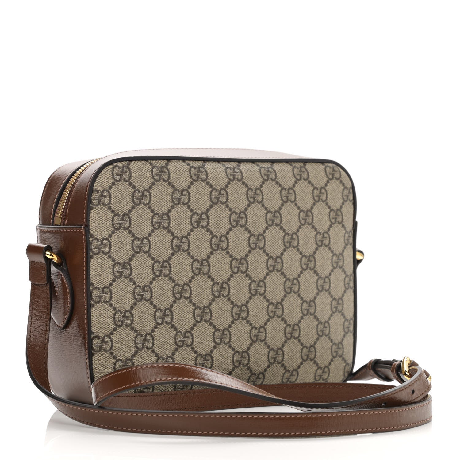 Gucci GG Supreme Monogram Small Horsebit 1955 Shoulder Bag Beige Brown Sugar 3 of 10