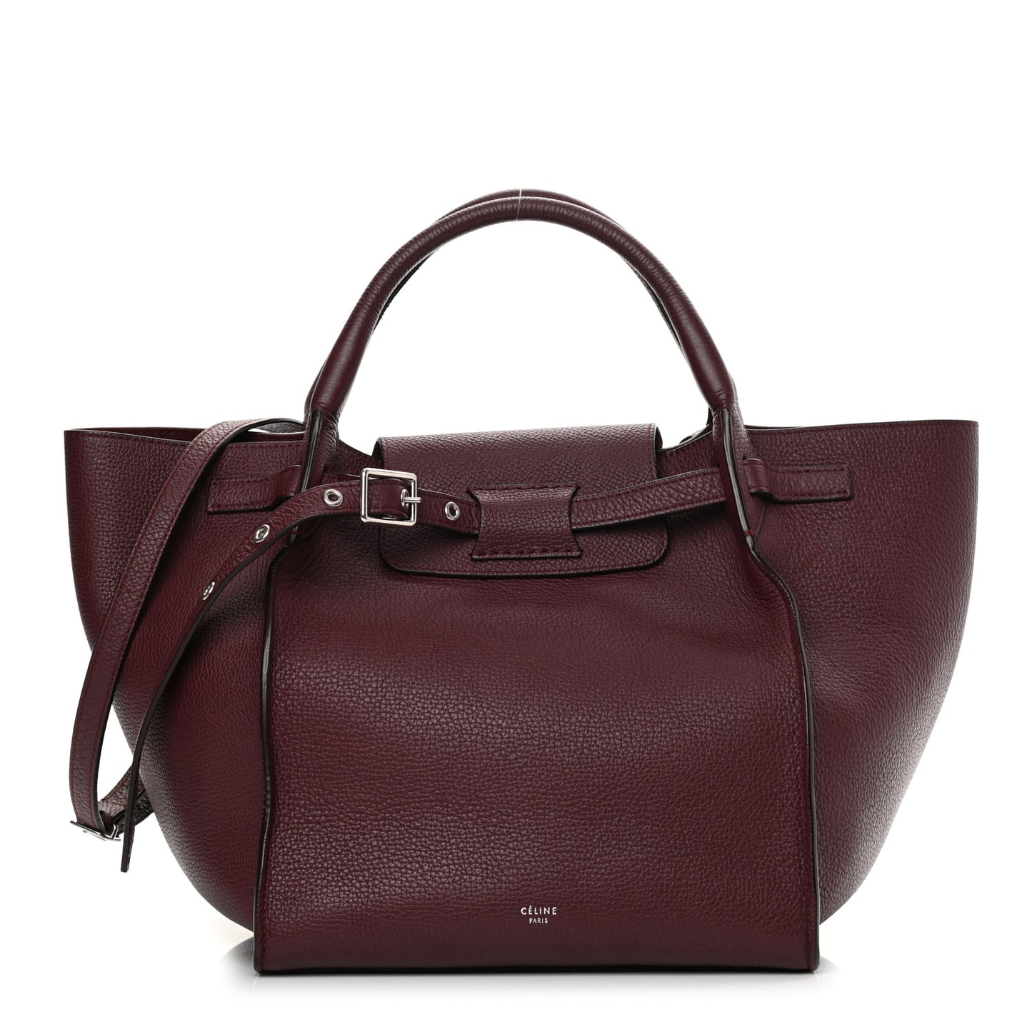 Supple Grained Calfskin Small Big Bag Wine