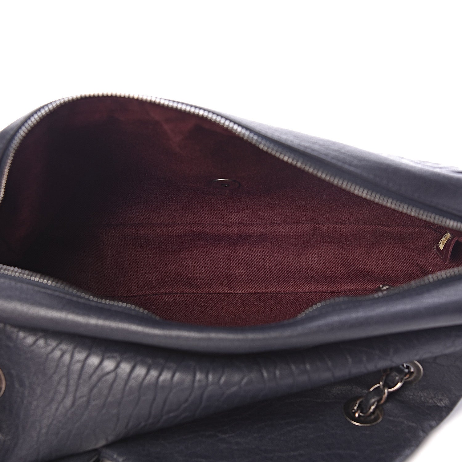 Chanel Sheepskin Quilted Jumbo Easy Flap Navy Blue 5 of 18