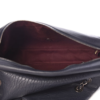 Chanel Sheepskin Quilted Jumbo Easy Flap Navy Blue 5 of 18