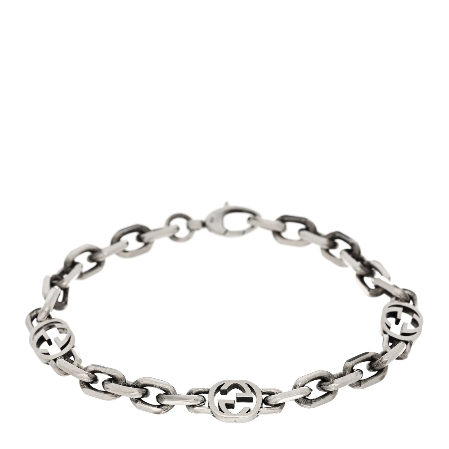 Sterling Silver Narrow Interlocking G Link Bracelet