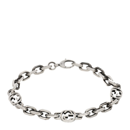 Gucci Sterling Silver Narrow Interlocking G Link Bracelet 1 of 3