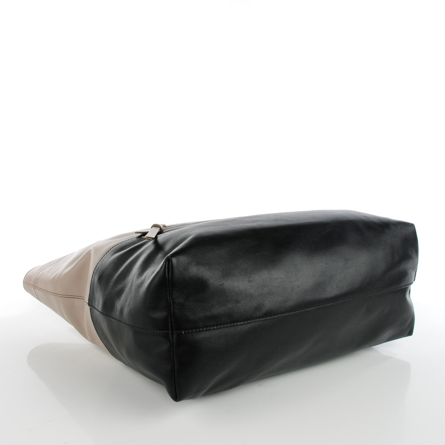 Vitello Soft Calf Shopping Tote Allumino Nero Black