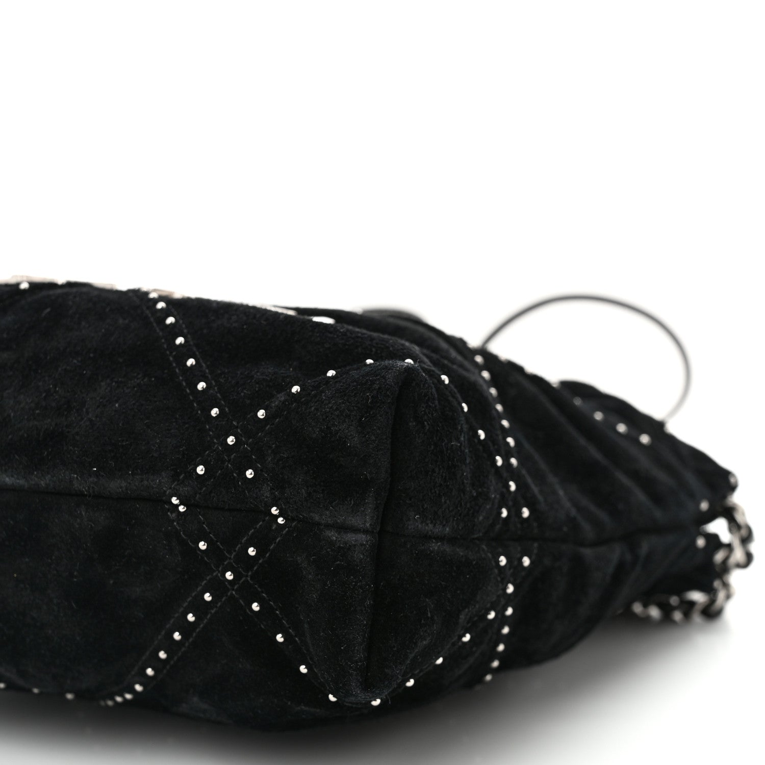 Chanel Suede Stitched Quilted Studded Mini Chanel 22 Black