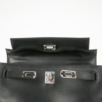 Hermes Evergrain Kelly Pochette Clutch Black 16 of 18