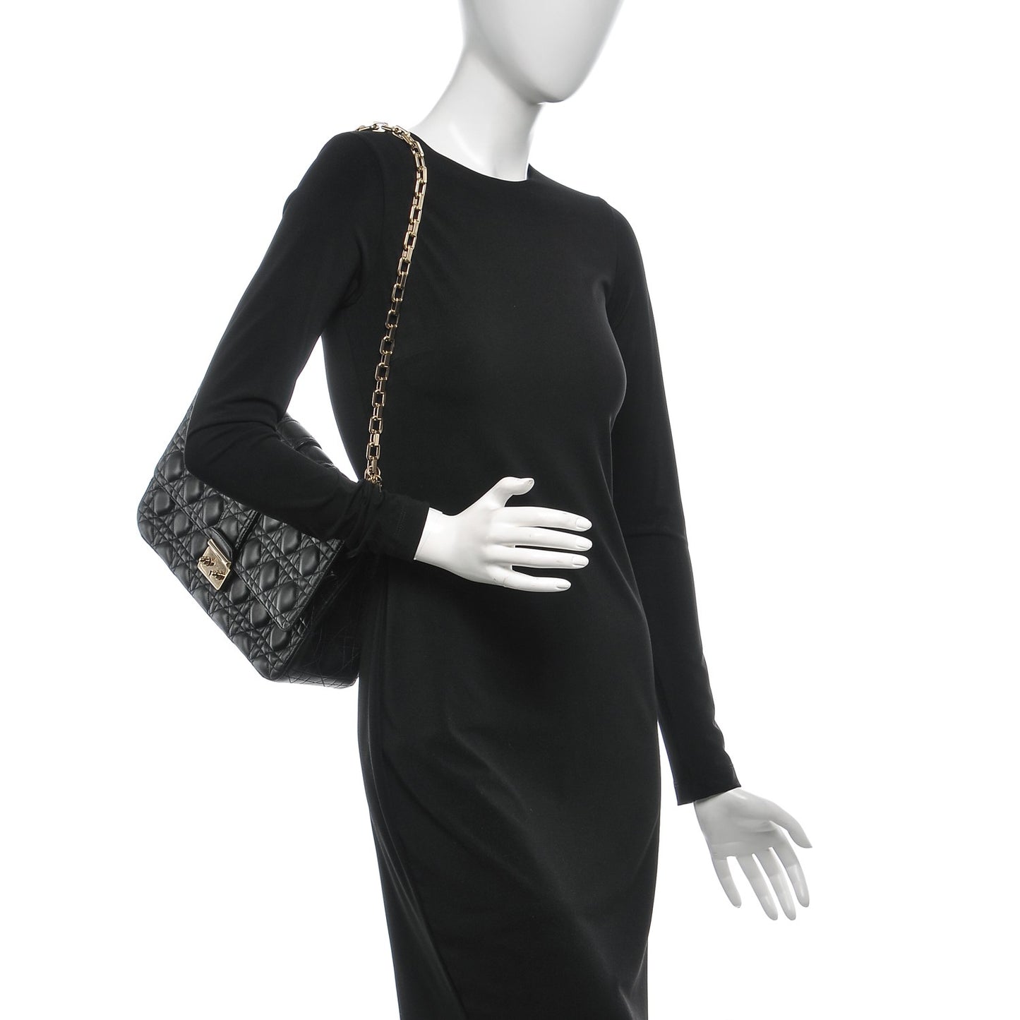Lambskin Cannage Large Miss Dior Flap Black