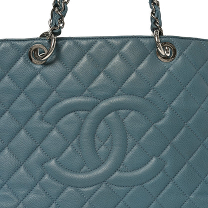 Chanel Caviar Quilted Grand Shopping Tote GST Blue 8 of 14