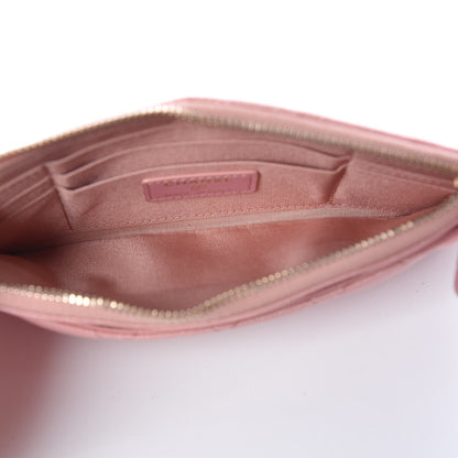 Chanel Iridescent Caviar Quilted Classic Zip Pouch Rose Pink 5 of 7