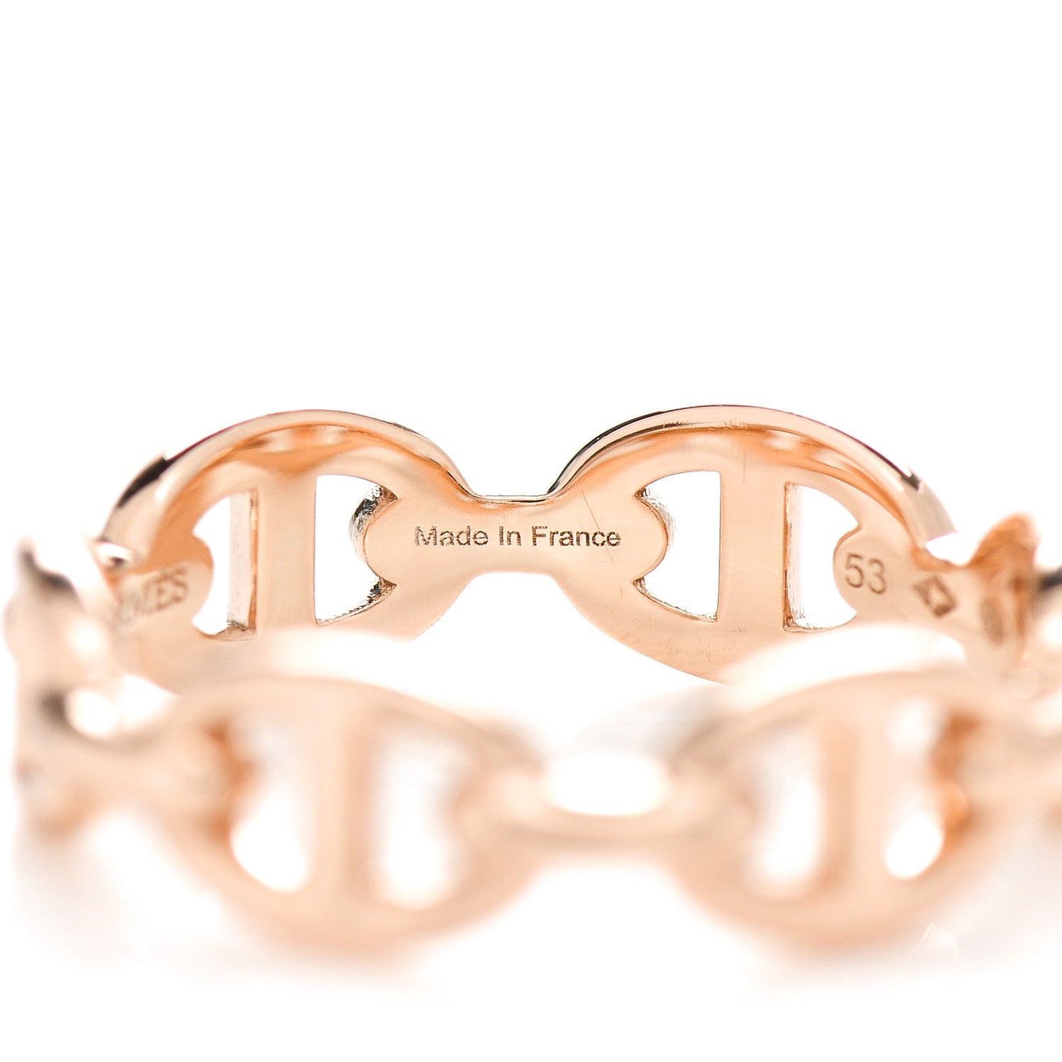 Hermes 18K Rose Gold PM Chaine D'Ancre Enchainee Ring 54 6.75 4 of 4