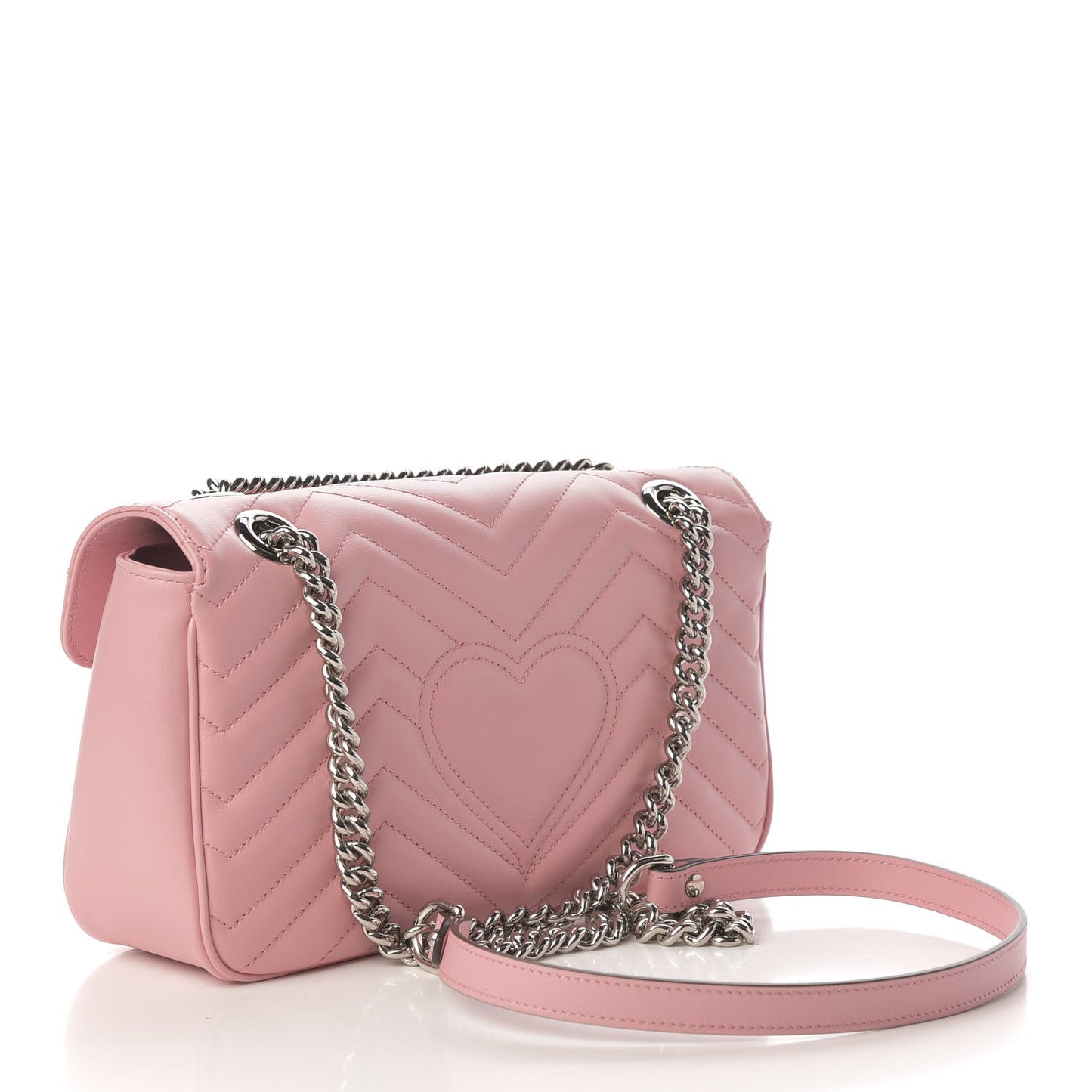 Calfskin Matelasse Small GG Marmont Shoulder Bag Wild Rose