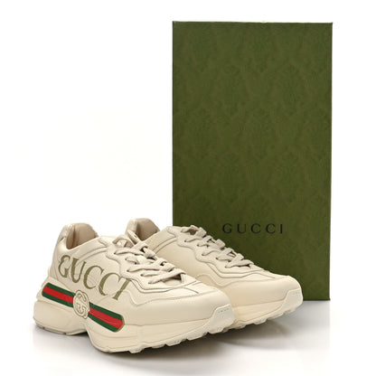 Gucci Calfskin Logo Womens Rhyton Sneakers 38.5 Ivory 9 of 9