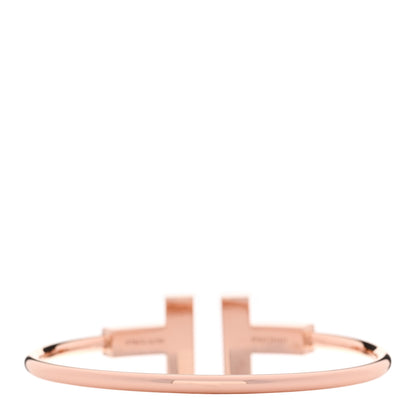Tiffany 18K Rose Gold Mother of Pearl Wide T Wire Bracelet 2 of 4