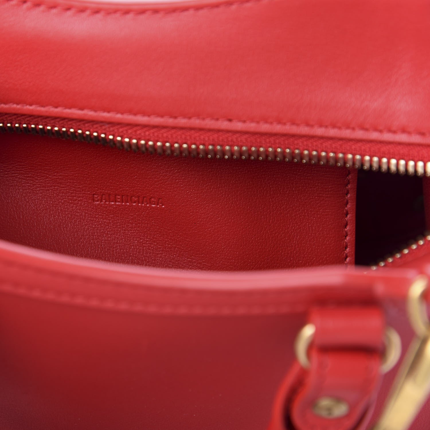 Balenciaga Smooth Calfskin Neo Classic Brass Hardware Mini City Red 8 of 9