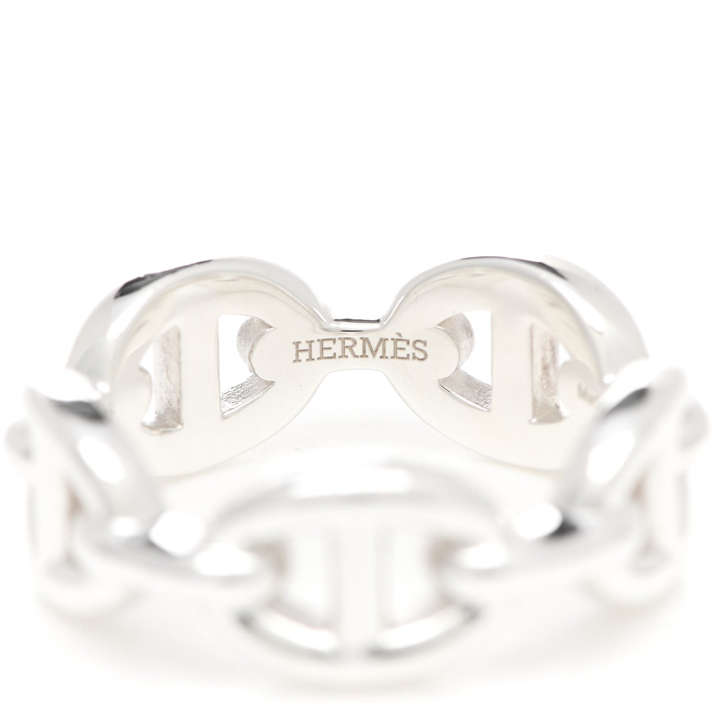 Sterling Silver PM Chaine d'Ancre Enchainee Band Ring 54 6.75