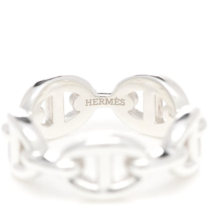 Hermes Sterling Silver PM Chaine d'Ancre Enchainee Band Ring 54 6.75 4 of 7