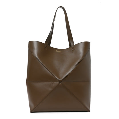 Loewe Shiny Calfskin Large Puzzle Fold Tote Umber 1 of 10