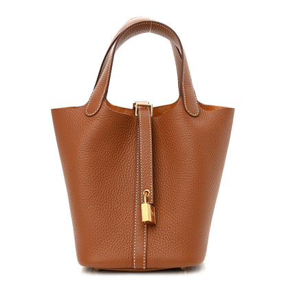 Hermes Taurillon Clemence Picotin Lock 18 PM Gold 1 of 11