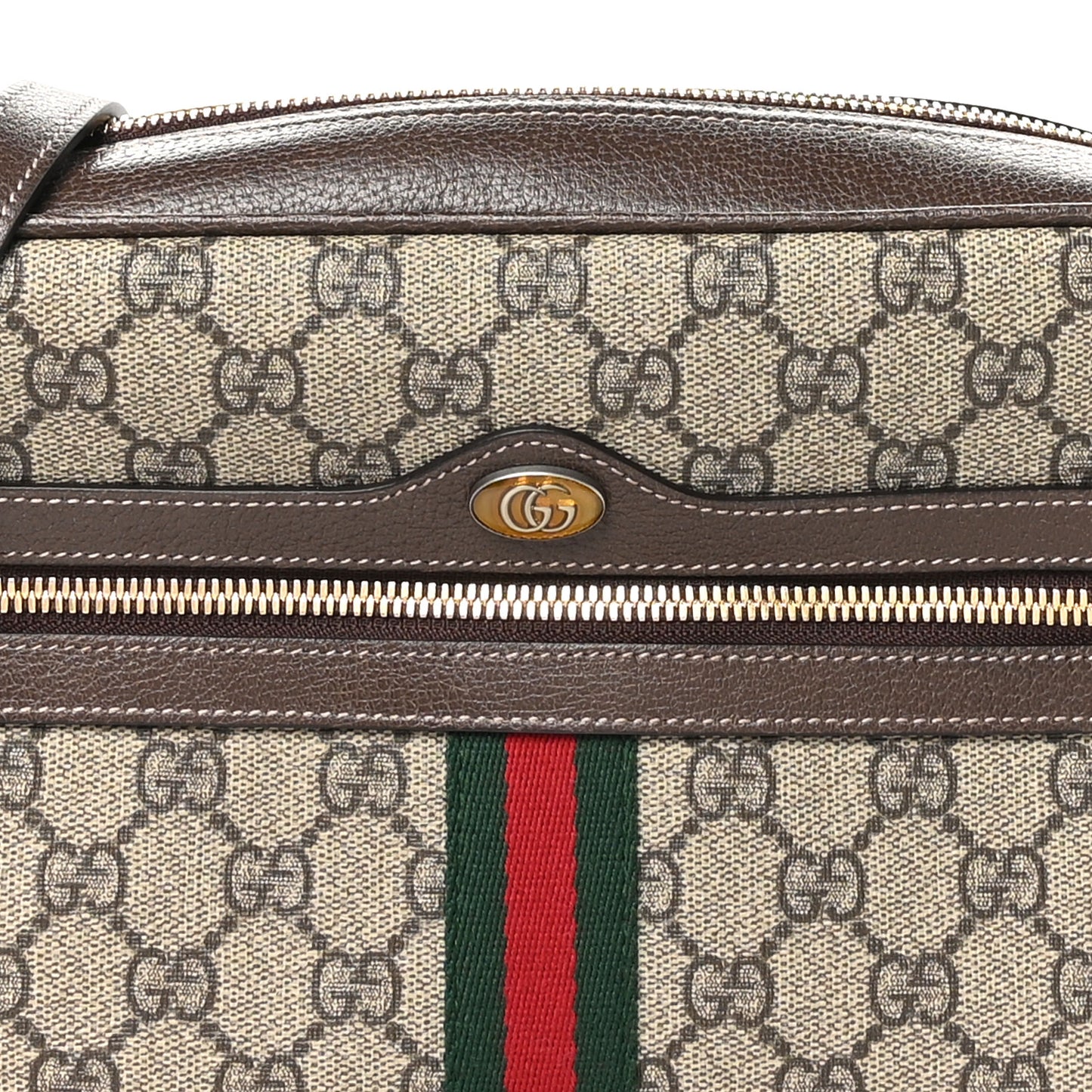 GG Supreme Monogram Web Small Ophidia Shoulder Bag Brown